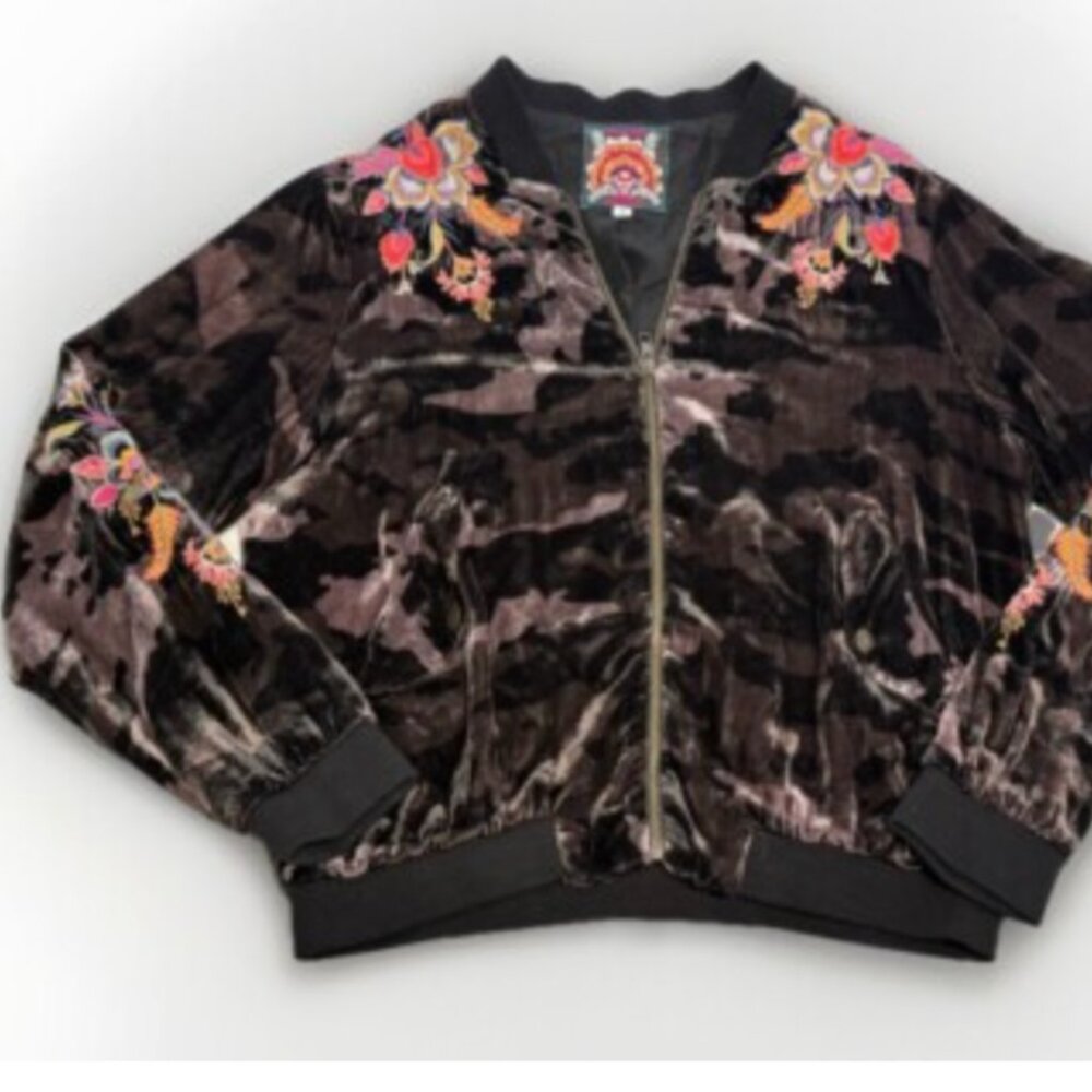 Johnny Was Leopard Velvet Jacket- Size Large